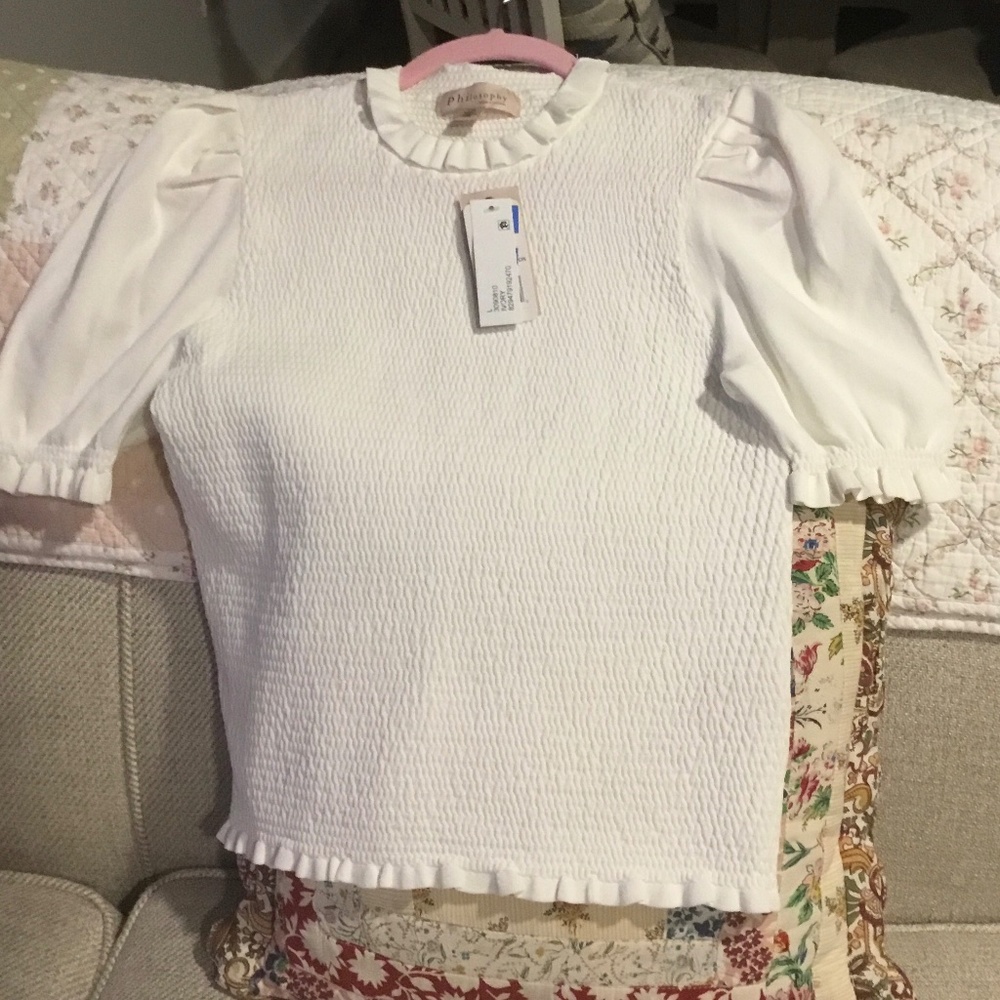 Philosophy ivory blouse, size L